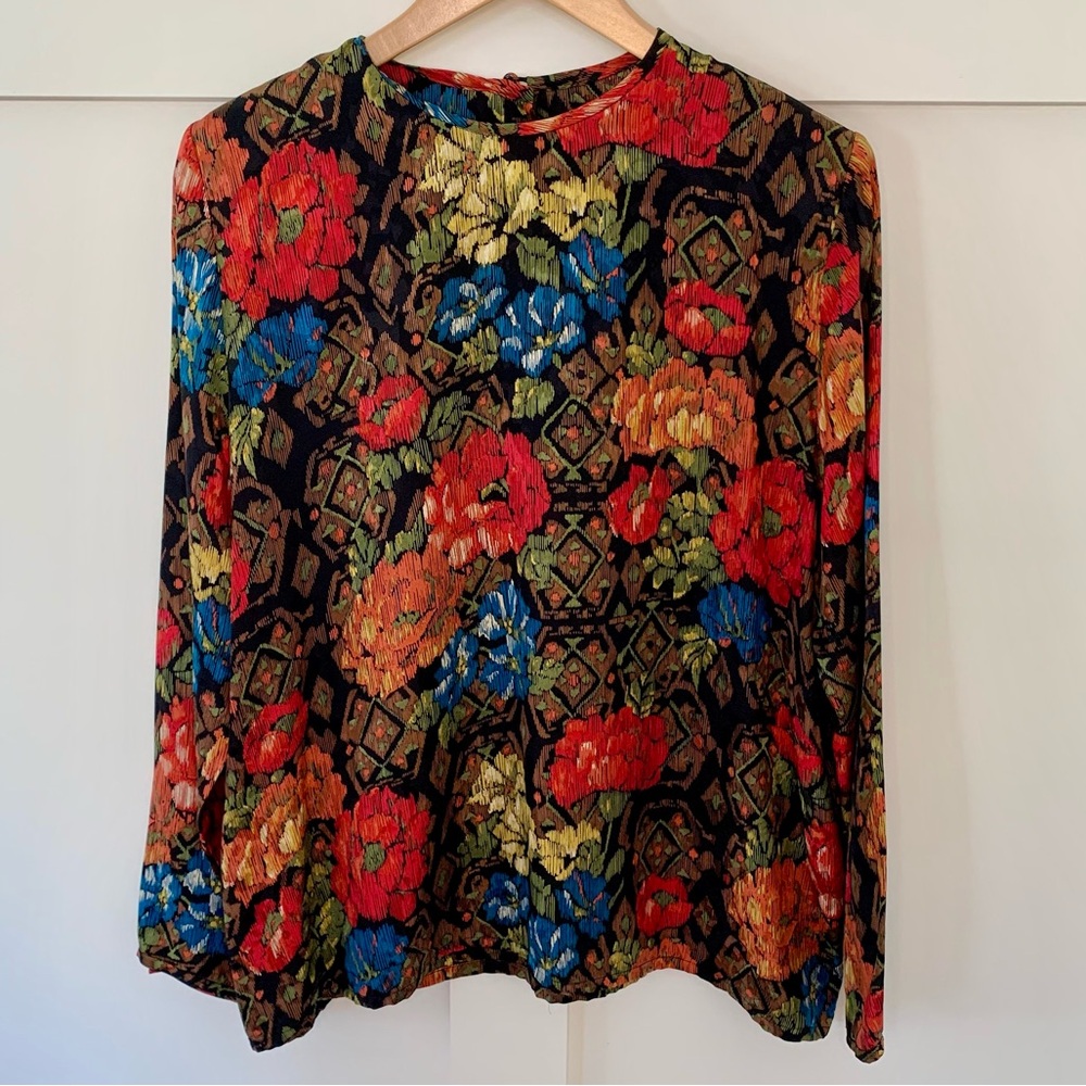 Y2K Tanner silk floral blouse